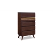 Bamax Sarah Five Drawer High Chest in Burgundy