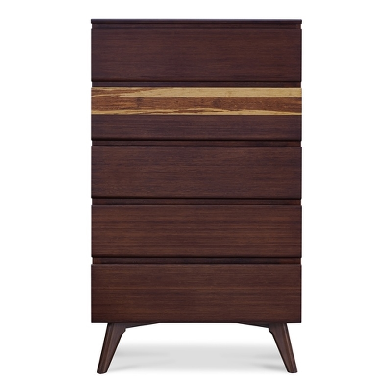Bamax Sarah Five Drawer High Chest in Burgundy