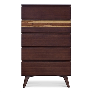 Bamax Sarah Five Drawer High Chest in Burgundy