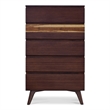 Bamax Sarah Five Drawer High Chest in Burgundy