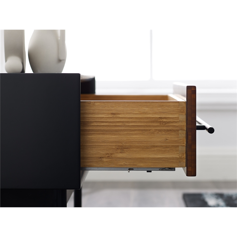 Bamax Landon 1 Drawer Nightstand in Crimson