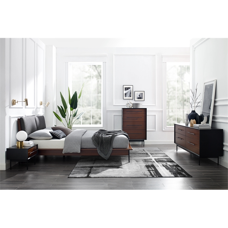 Bamax Landon 4 Drawer Double Dresser in Crimson