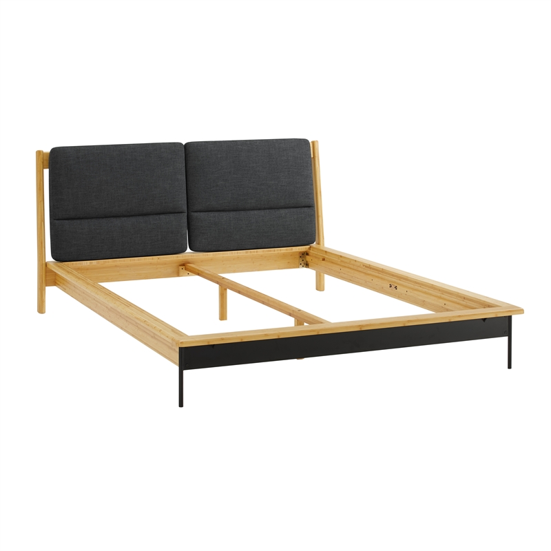 Bamax Spencer King Platform Bed with Fabric in Sand