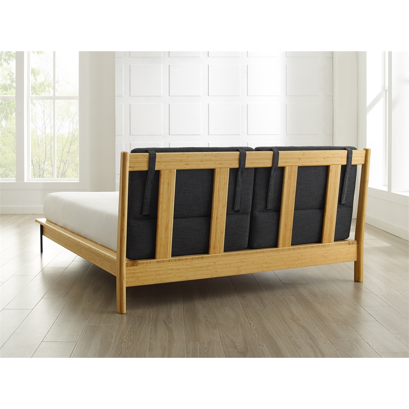 Bamax Spencer King Platform Bed with Fabric in Sand