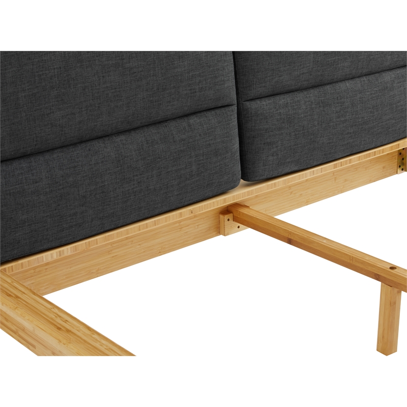 Bamax Spencer King Platform Bed with Fabric in Sand