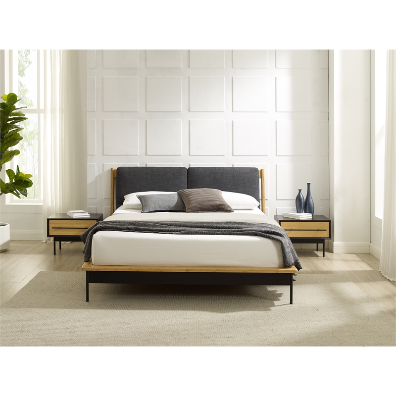 Bamax Spencer 1 Drawer Nightstand in Sand
