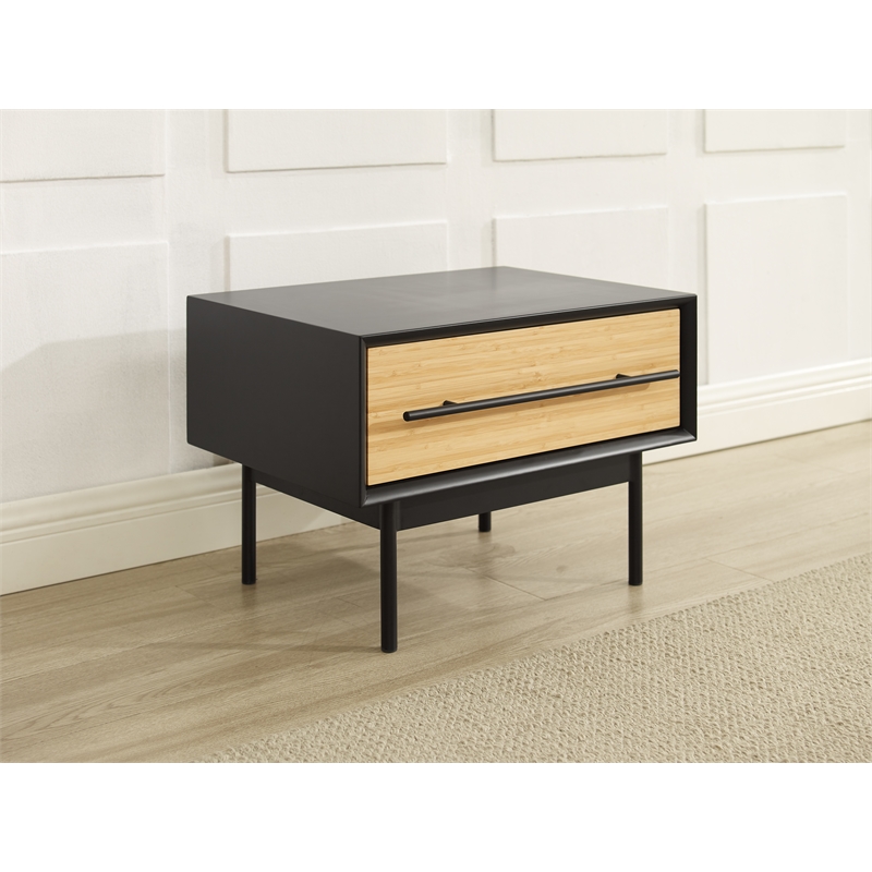 Bamax Spencer 1 Drawer Nightstand in Sand