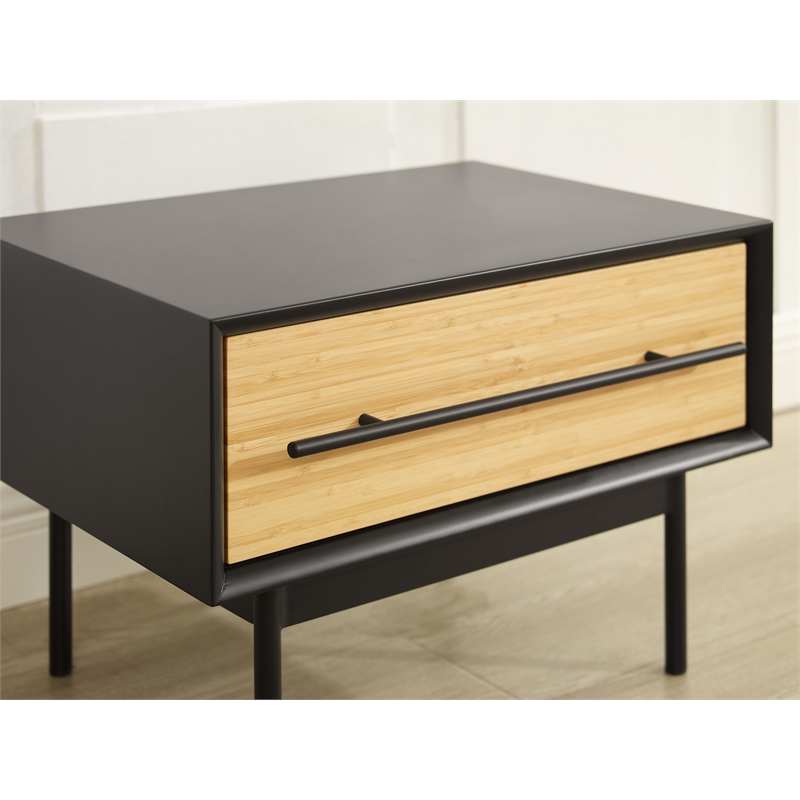 Bamax Spencer 1 Drawer Nightstand in Sand
