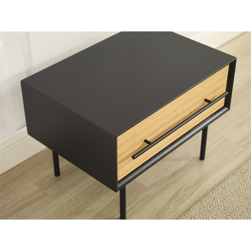 Bamax Spencer 1 Drawer Nightstand in Sand
