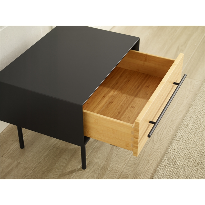 Bamax Spencer 1 Drawer Nightstand in Sand