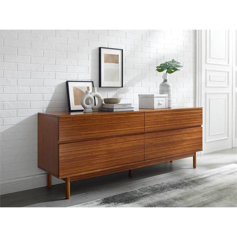 Bamax Hansen 4 Drawer Double Dresser in Copper