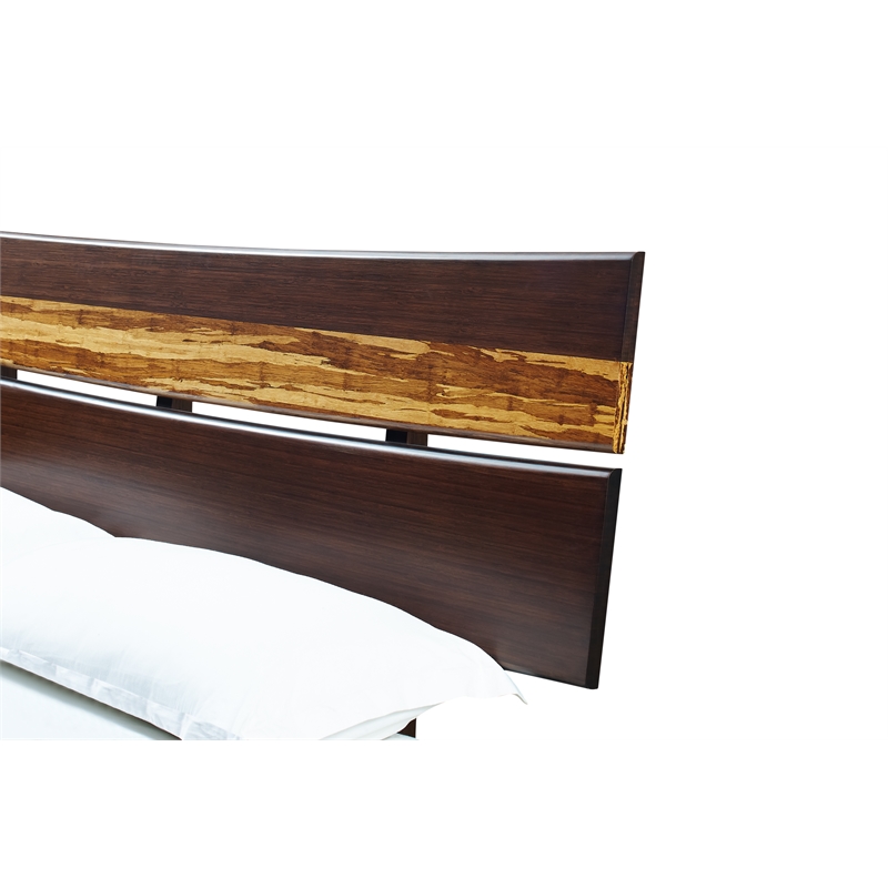 Bamax Sarah Queen Platform Bed in Burgundy