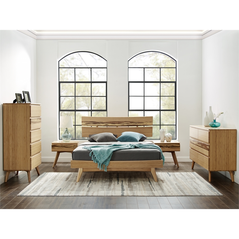 Bamax Sarah California King Platform Bed in Golden