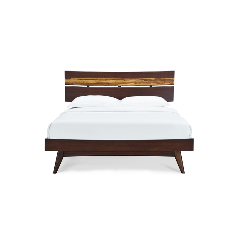 Bamax Sarah California King Platform Bed in Burgundy