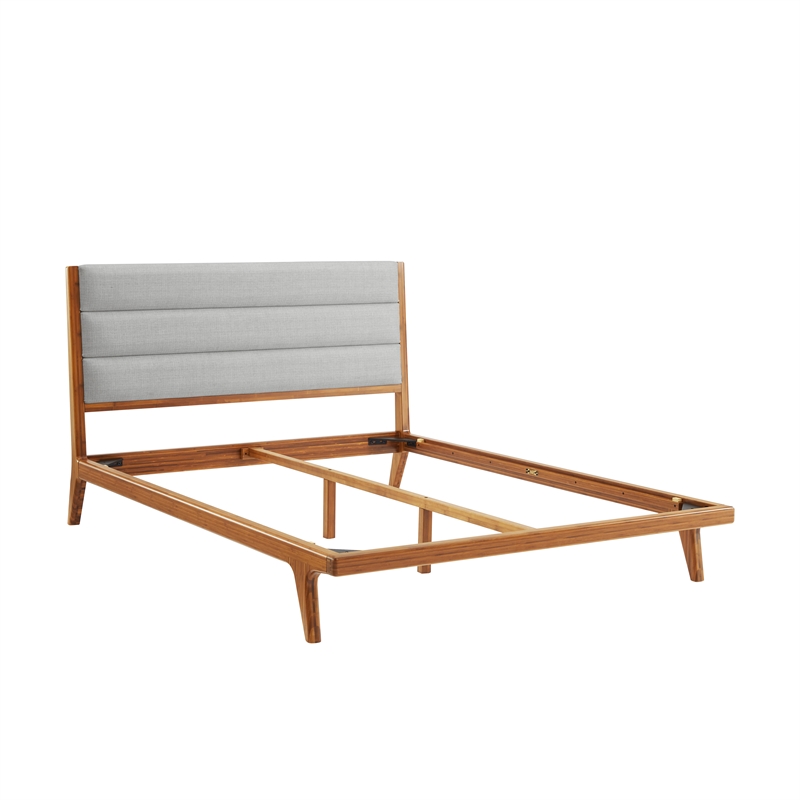 Bamax Dante Upholstered Queen Platform Bed in Copper