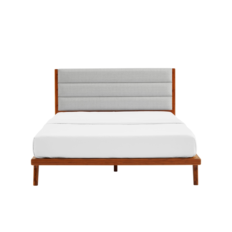 Bamax Dante Upholstered King Platform Bed in Copper