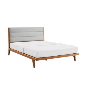 Bamax Dante Upholstered King Platform Bed in Copper