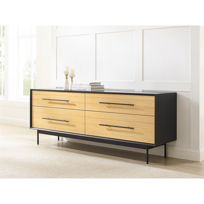 Bamax Spencer 4 Drawer Double Dresser in Sand
