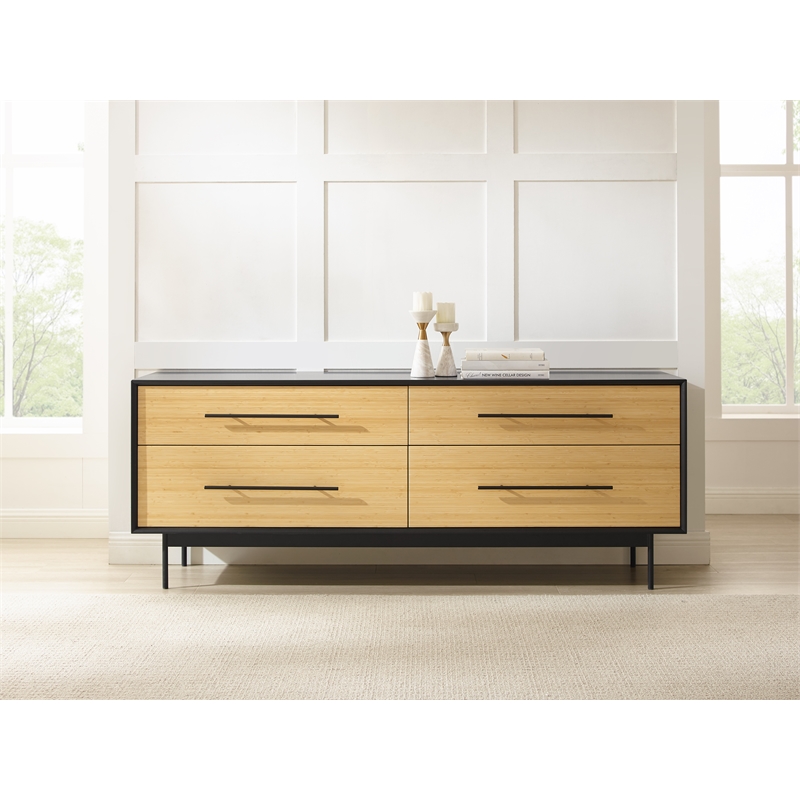 Bamax Spencer 4 Drawer Double Dresser in Sand