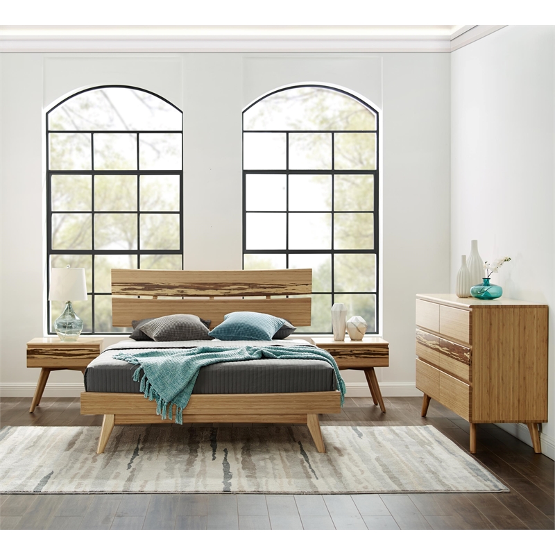 Bamax Sarah Queen Platform Bed in Golden