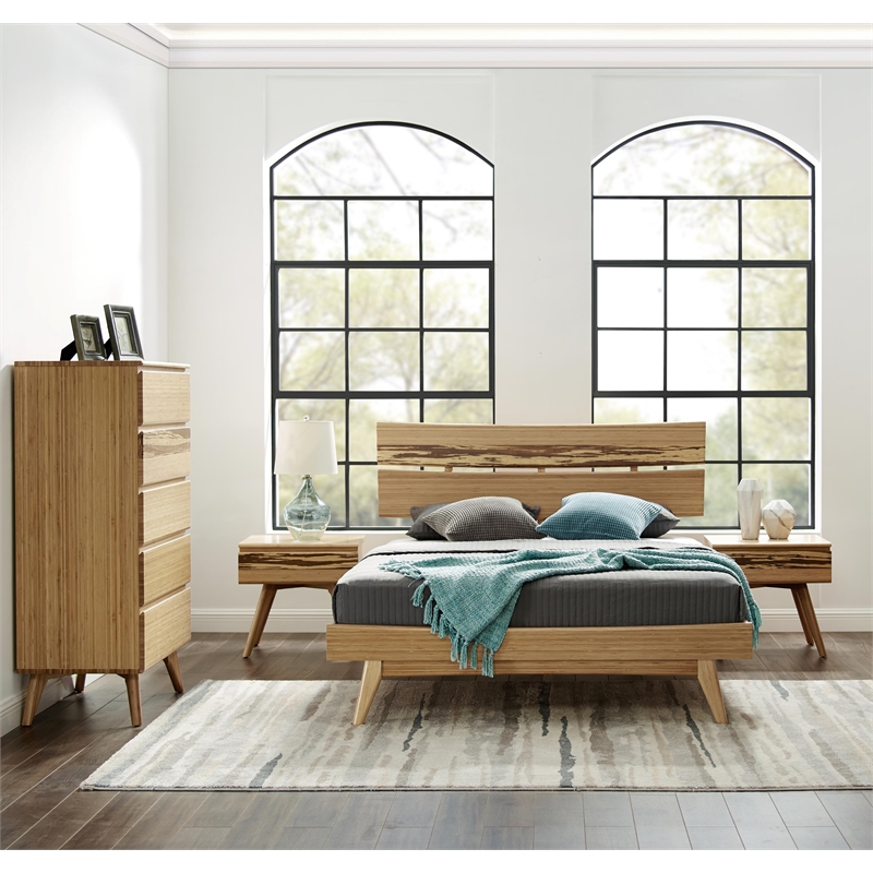 Bamax Sarah Queen Platform Bed in Golden