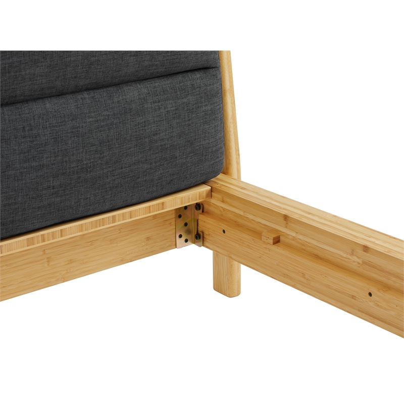 Bamax Spencer Queen Platform Bed with Fabric in Sand