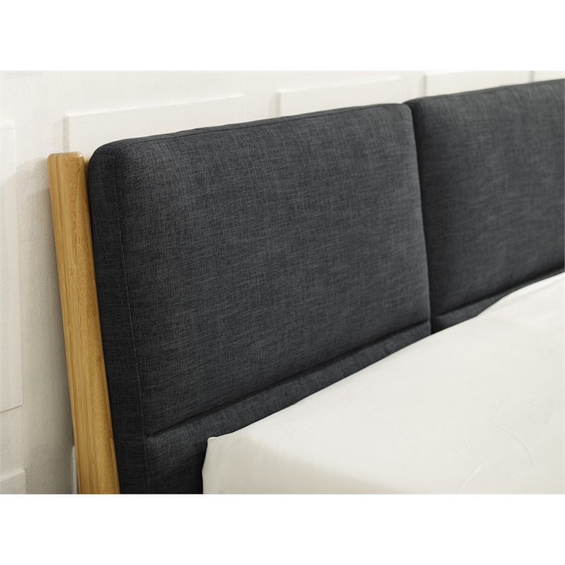Bamax Spencer Queen Platform Bed with Fabric in Sand