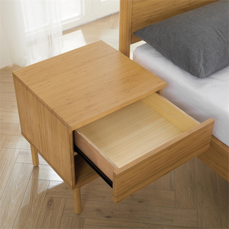 Bamax Ria Queen Platform Bed in Caramelized