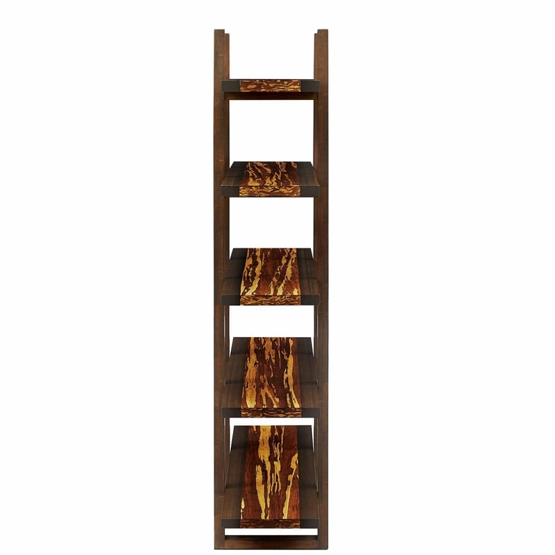 Bamax Kendall Shelf in Coffee with Cinnamon Bengal Stripe Inlay