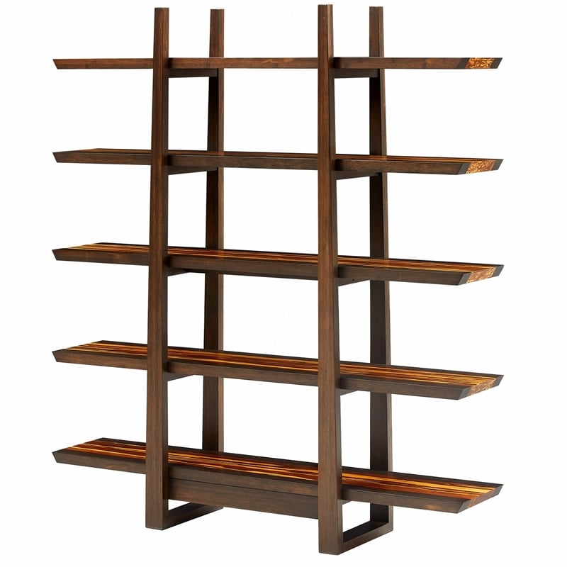 Bamax Kendall Shelf in Coffee with Cinnamon Bengal Stripe Inlay