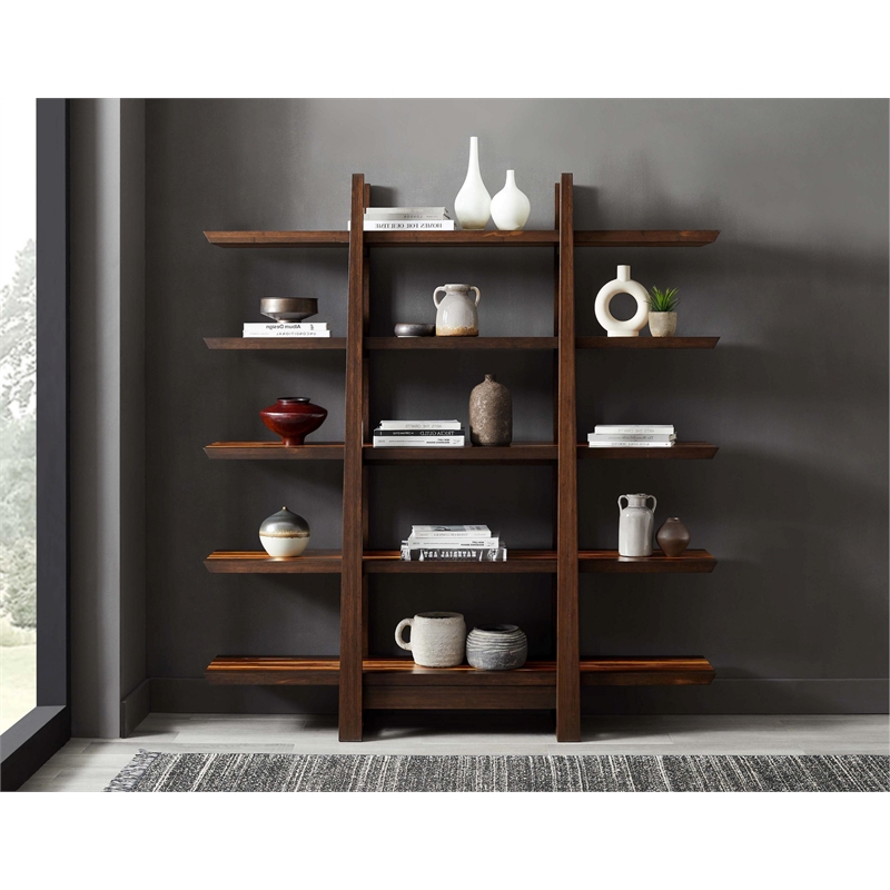 Bamax Kendall Shelf in Coffee with Cinnamon Bengal Stripe Inlay