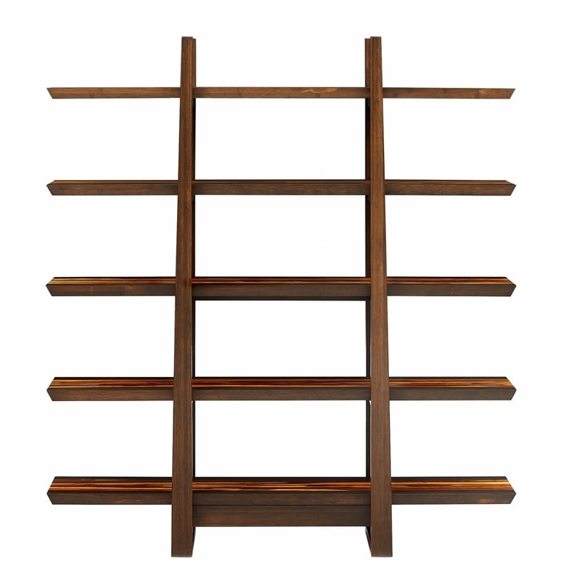 Bamax Kendall Shelf in Coffee with Cinnamon Bengal Stripe Inlay