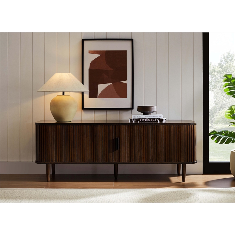 Bamax Carson Console Table / Retractable Door Sideboard in Coffee