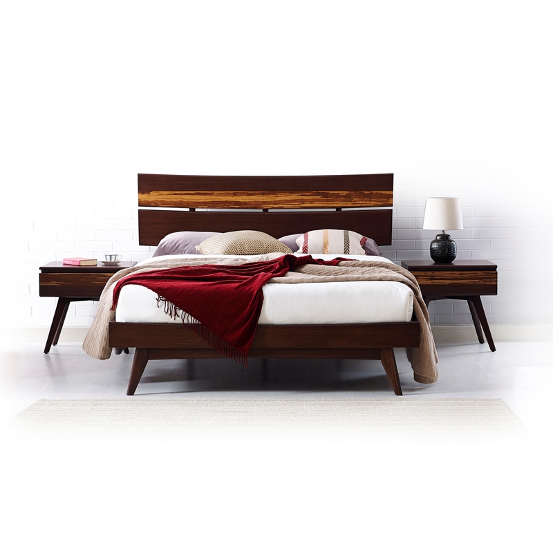 Bamax Sarah Nightstand in Burgundy