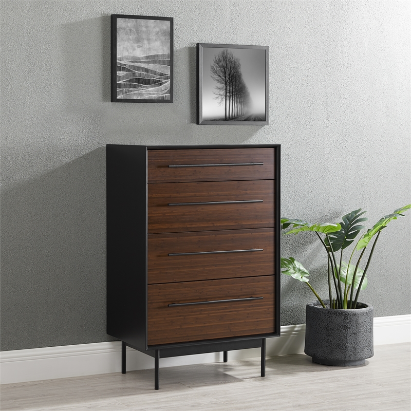 Bamax Landon 4 Drawer High Chest in Crimson