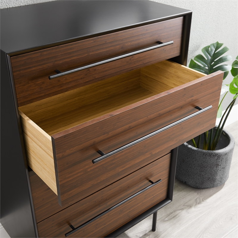 Bamax Landon 4 Drawer High Chest in Crimson