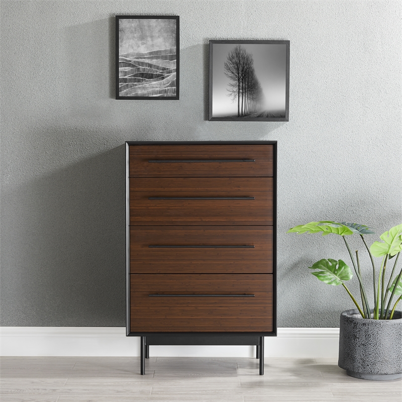 Bamax Landon 4 Drawer High Chest in Crimson