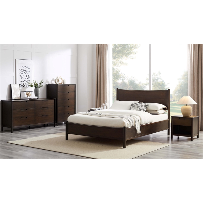 Bamax Teagan King Bed in Coffee