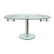 Casabianca Modern Thao Stainless Steel Extendable Dining Table in Clear