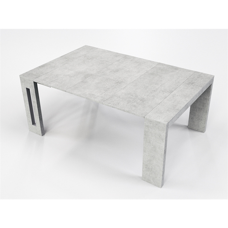 Modern Elasto Engineered Wood Italian Extendable Console Table in Gray