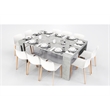 Modern Elasto Engineered Wood Italian Extendable Console Table in Gray