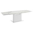 Modern Olivia Engineered Wood Extendable Motorized Dining Table in White