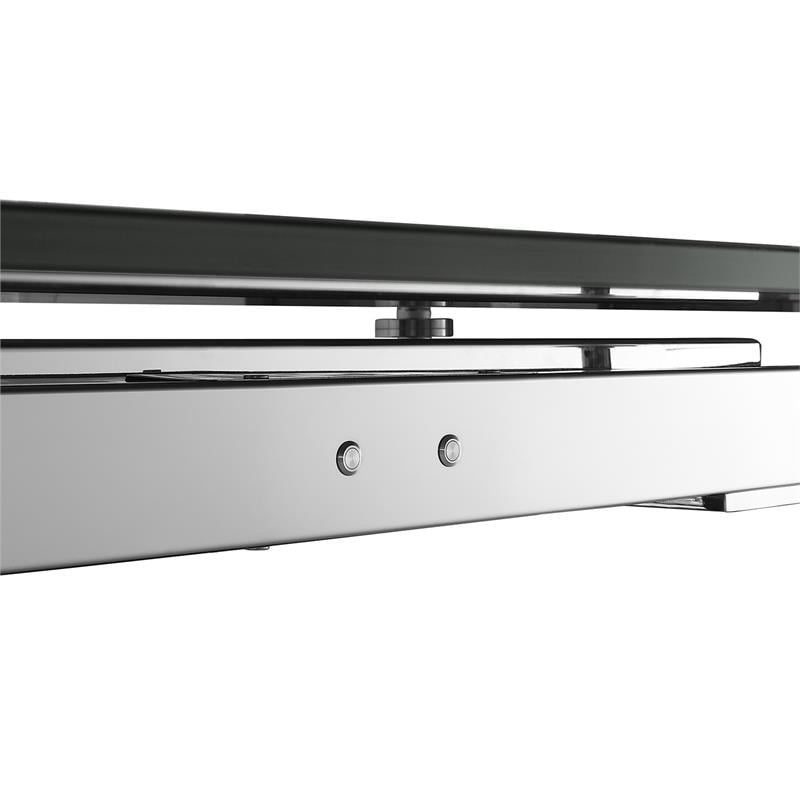 Modern Astor Stainless Steel Extendable Motorized Dining Table in White