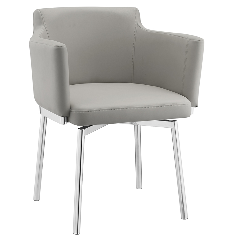 Casabianca Furniture Modern Suzzie Faux Dining Chair in Gray