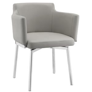 Casabianca Furniture Modern Suzzie Faux Dining Chair in Gray