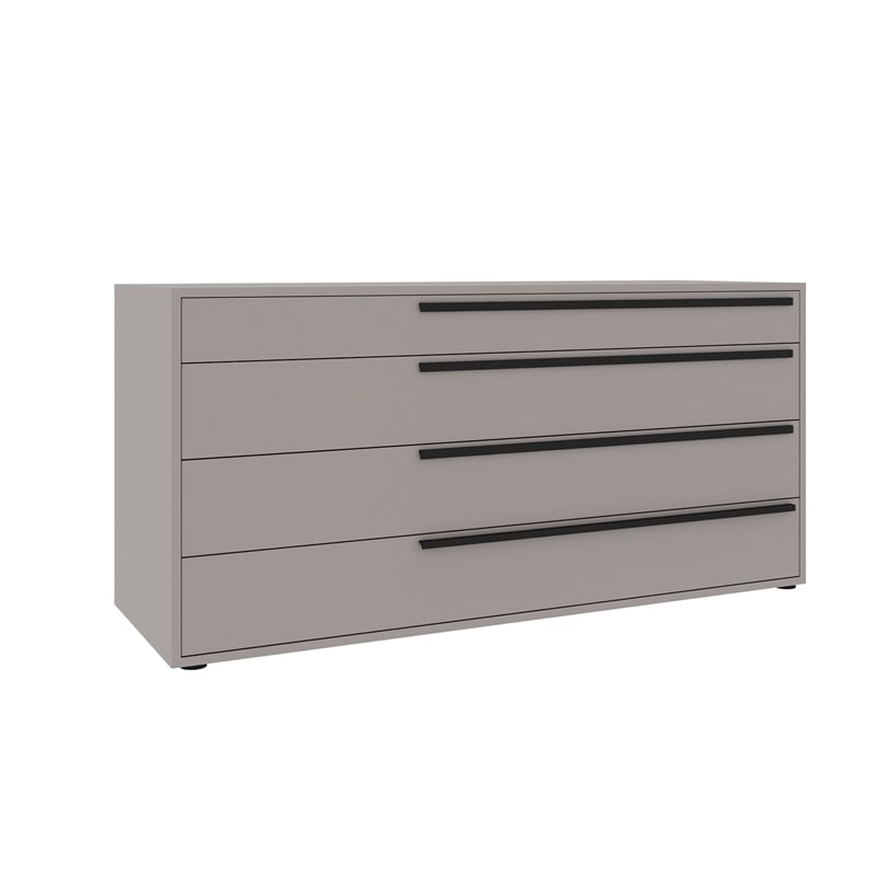 Casabianca Furniture Carter Wood 4-Drawers Bedroom Dresser in Taupe Matte