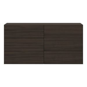 Casabianca Furniture Ayla Wood 6-Drawers Bedroom Dresser in Dark Oak Melamine