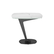 Casabianca Furniture Leaf End Table in White Marbled Porcelain