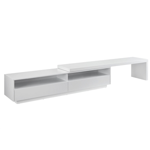 Casabianca Celine Engineered Wood Extendable Entertainment Center in White Matte