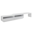 Casabianca Celine Engineered Wood Extendable Entertainment Center in White Matte